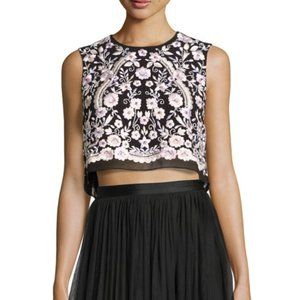 Needle & Thread Black Embroidered Top New
